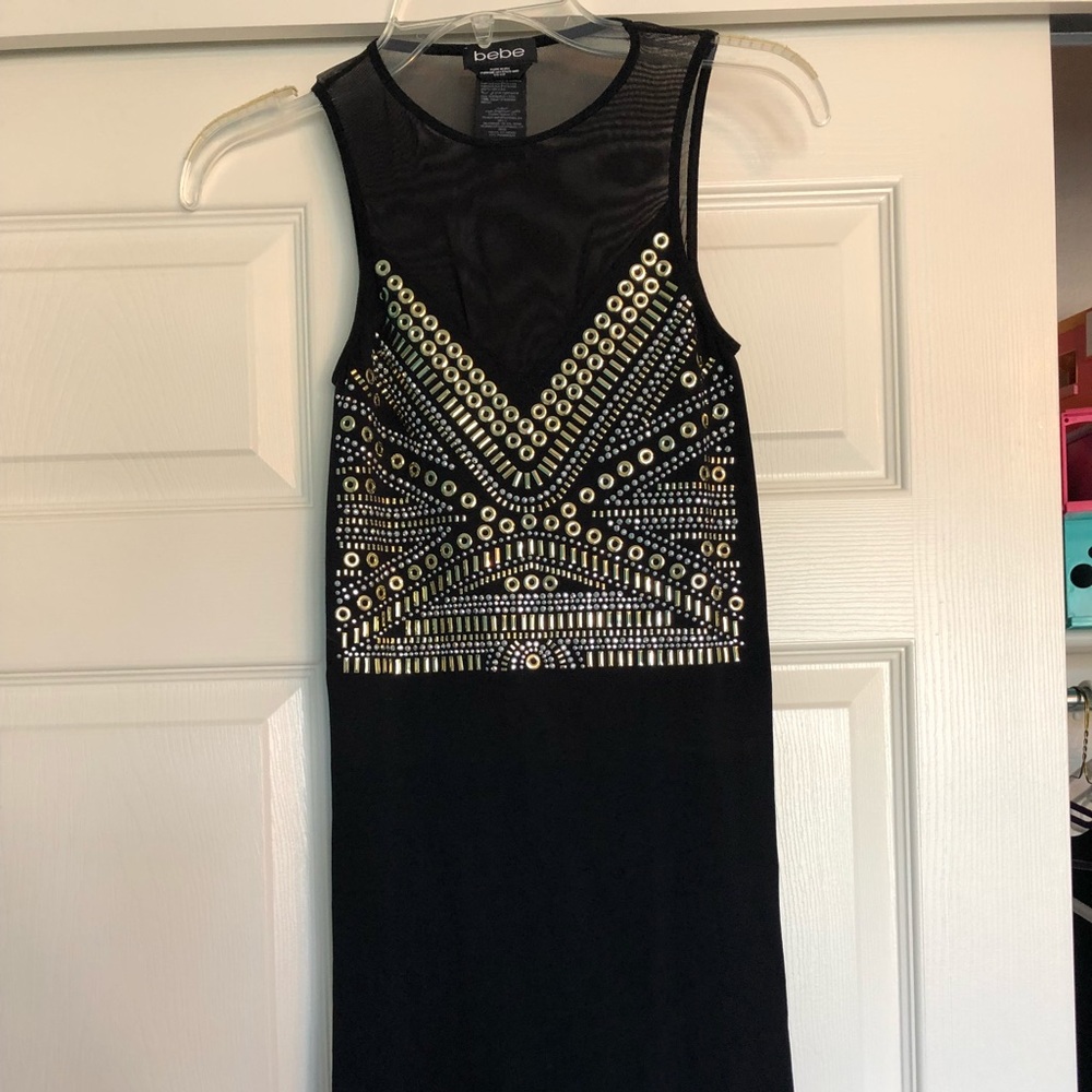 Bebe black sequined homecoming dress size small